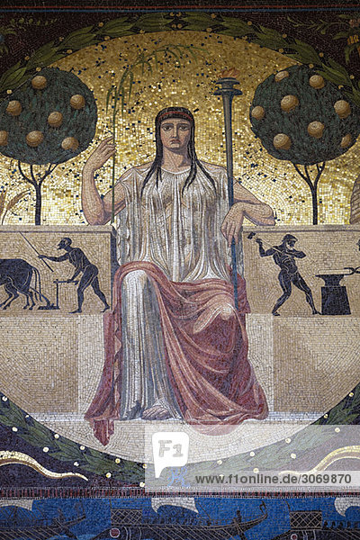 Mosaic below Friedensengel Munich Bavaria Germany