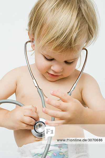 Little boy with stethoscope