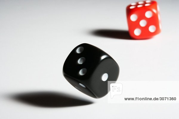 Dices against white background