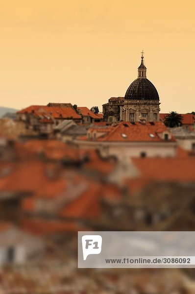 Abendblick von Dubrovnik Kroatien geringe Tiefenschärfe