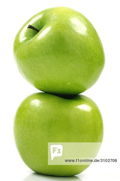Close up of zwei grüne Äpfel