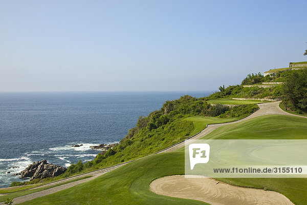 Golf course on Pacific Ocean  Mexico