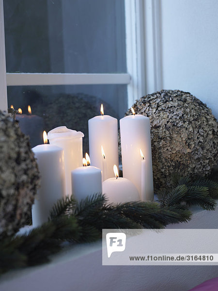 Candles and Christmas decorations Sweden.