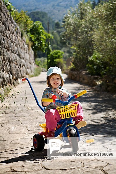 A little girl on vacation  Mallorca.