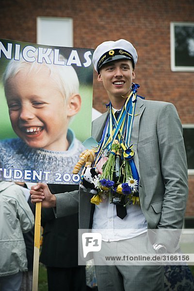 A young man graduating from high school  Sweden.