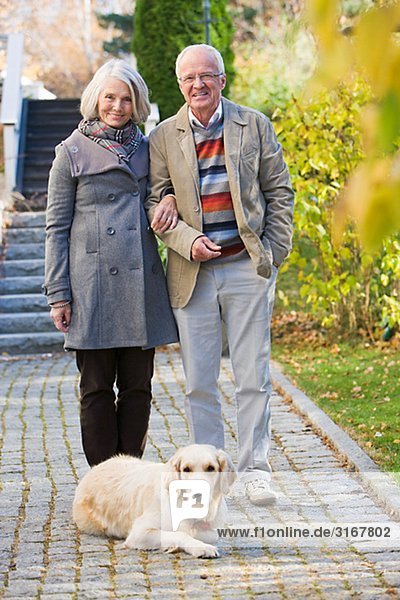 Senior couple taking a walk  Sweden.