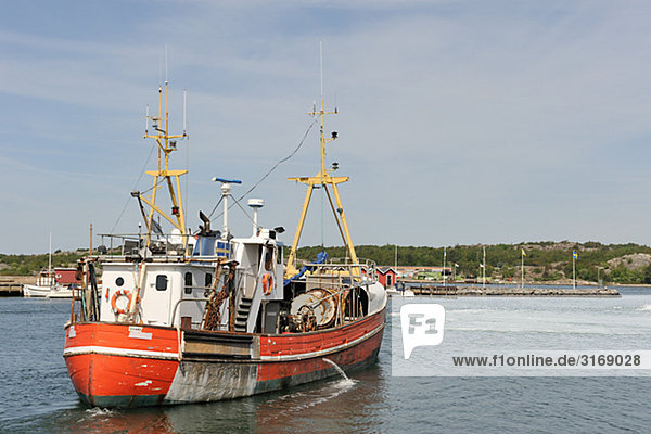 Ein Fischerboot Göteborg Archipel Schweden.