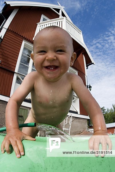 A smiling baby  Sweden.
