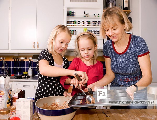 Children baking  Sweden.