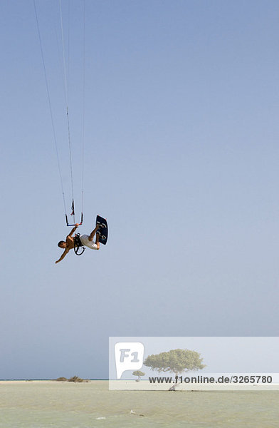 Egypt  Kitesurfer in midair