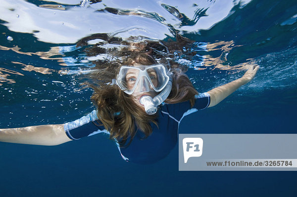 Croatia  Girl (10-11) snorkeling