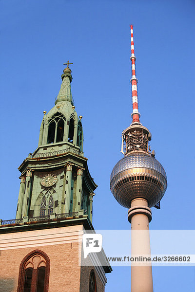 Germany  Berlin  St.Mary´s Church with TV tower