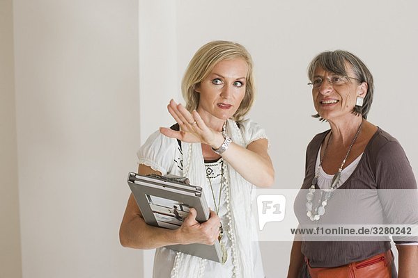 two businesswomen having a conversation
