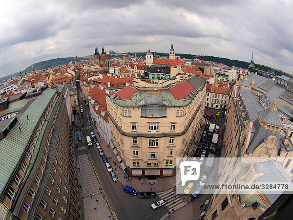 View from the powder tower  Prague  Czech Republic