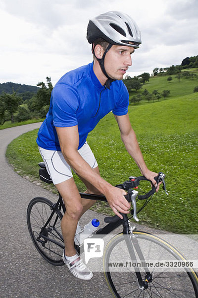 A man riding a bicycle