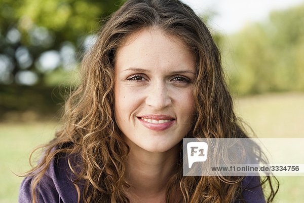 young woman in park portrait