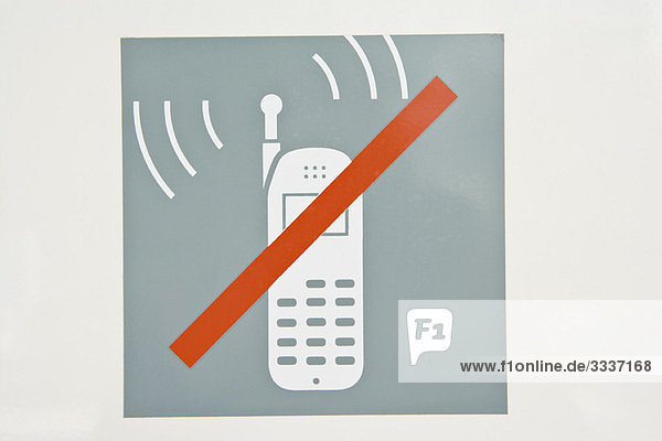 Zeichen zum Verbot der Benutzung von Mobiltelefonen