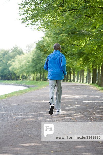Senior man jogging  Sweden.