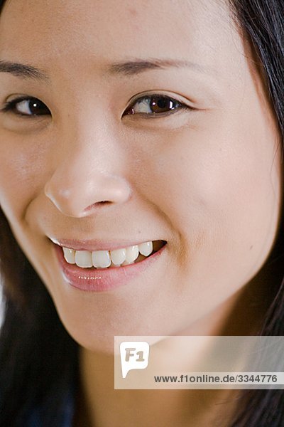 Smiling woman  close-up.