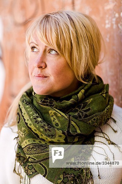 Portrait of a blond woman  Sweden.