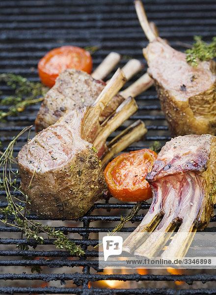 Grilled lamb with tomatoes  Sweden.