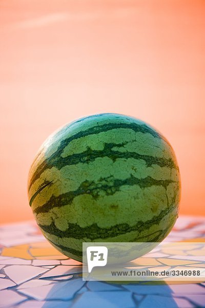 A watermelon on a table  Sweden.