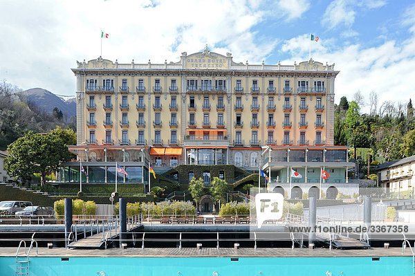 Italien  Comer See  Lario  Grand Hotel Tremezzo  Norditalien  See  Hotel  Resort  Tourismus  Fassade Gebäude