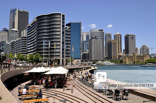10864337  Sydney  Australia  city  travel  vacation  high-rise buildings  Harbour  harbor  Summer  Skyline  Water  Circular quai  tourists  cafe  people