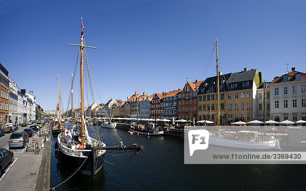 Urlaub Wohnhaus Reise Gebäude Boot Dänemark Kopenhagen Hauptstadt Nyhavn Tourismus
