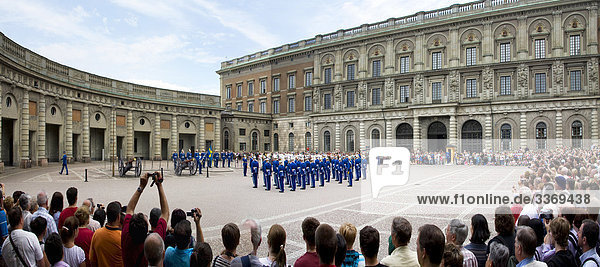 10870204  Sweden  Stockholm city  castle  uniforms  changing of the guard  parade  traveling  tourism  holidays  vacation