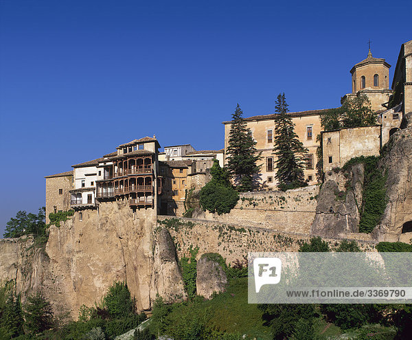 Europa europäisch Tag Europäische Union EU Gebäude niemand Großstadt Querformat UNESCO-Welterbe Cuenca Spanien