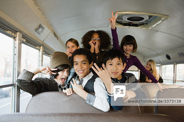 Children on school bus