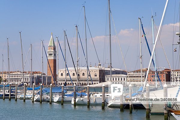Sailing boats in the harbour of Venice  Italy