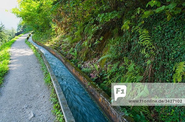 Italien  Südtirol  Vinschgau  Wanderweg  Bewässerungsgraben