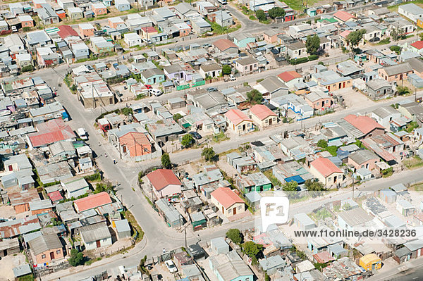 Luftaufnahme der Kapstadt Shanty Town