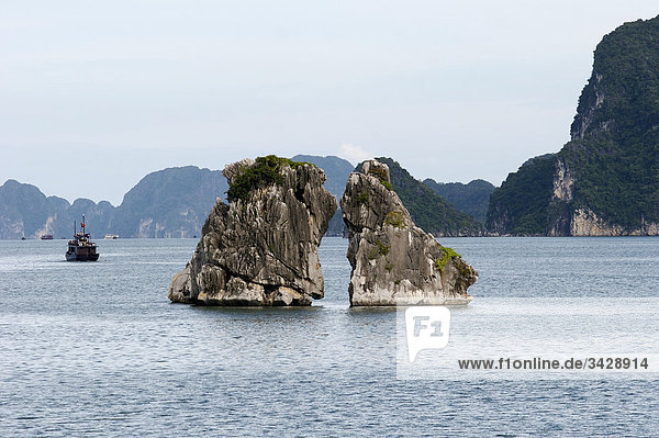 Rock formations at Ha Long Bay  Vietnam