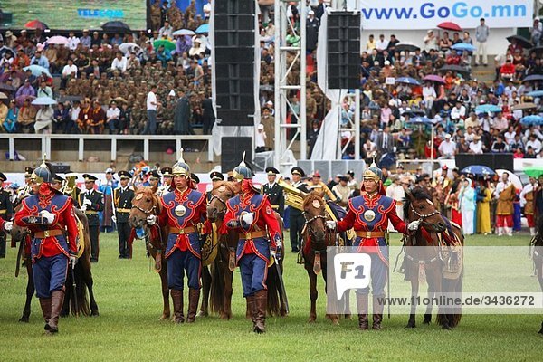 Opening ceremony at Naadam Festival Ulaanbaatar Mongolia