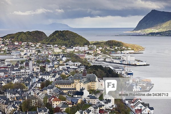 über Küste Norwegen Draufsicht