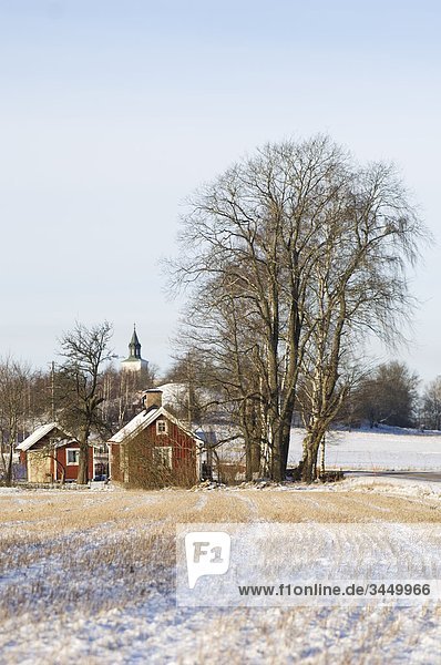 Winter Wohnhaus Landschaft Ansicht