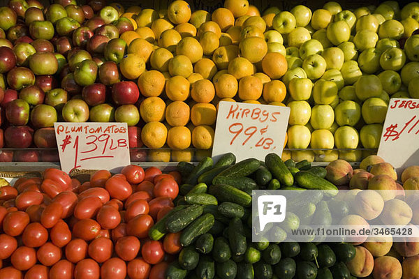 Fresh fruit and vegetables for sale at a market