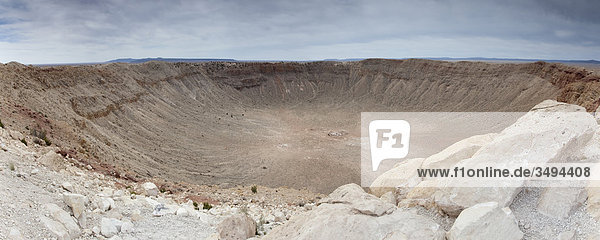 Barringer-Krater,  Arizona,  USA,  Erhöhte Ansicht