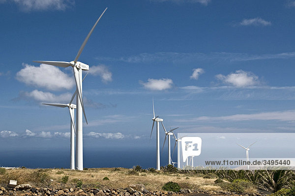 Windpark Eolico  Lanzarote  Kanarische Inseln  Spanien  Europa