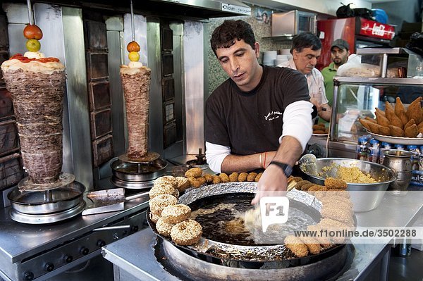 Israel  West Bank  Ramallah  falafel shop