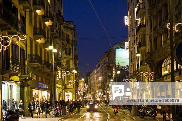 Italy  Lombardy  Milan  Via Torino at Christmas time                                                                                                                                                