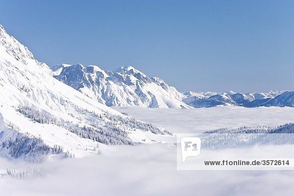 View from Schneeberg above Muehlbach to Dachstein Austria