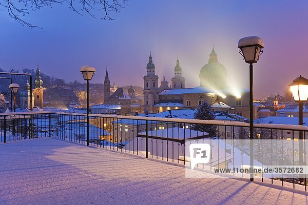 Old town with Dome in winter Salzburg Austria