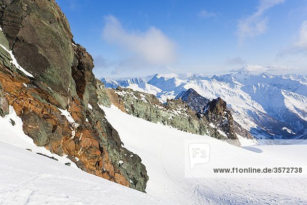 View from Koednitzkees at the Grossglockner to the Schober Mountains Austria