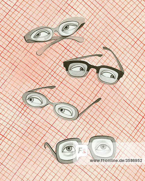 Augen hinter Brillengläsern