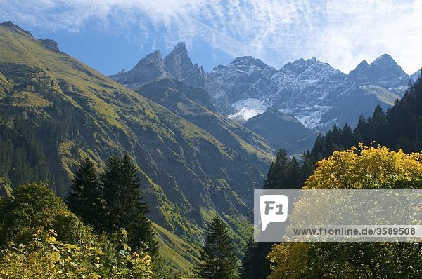 Trettachspitze  Mädelegabel und Hochfrottspitze  Allgäuer Hochalpen  Bayern  Deutschland  Europa