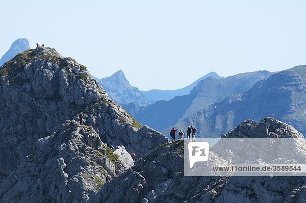 Hindelanger Klettersteig  Nebelhorn  Allgäuer Alpen  Bayern  Deutschland  Europa
